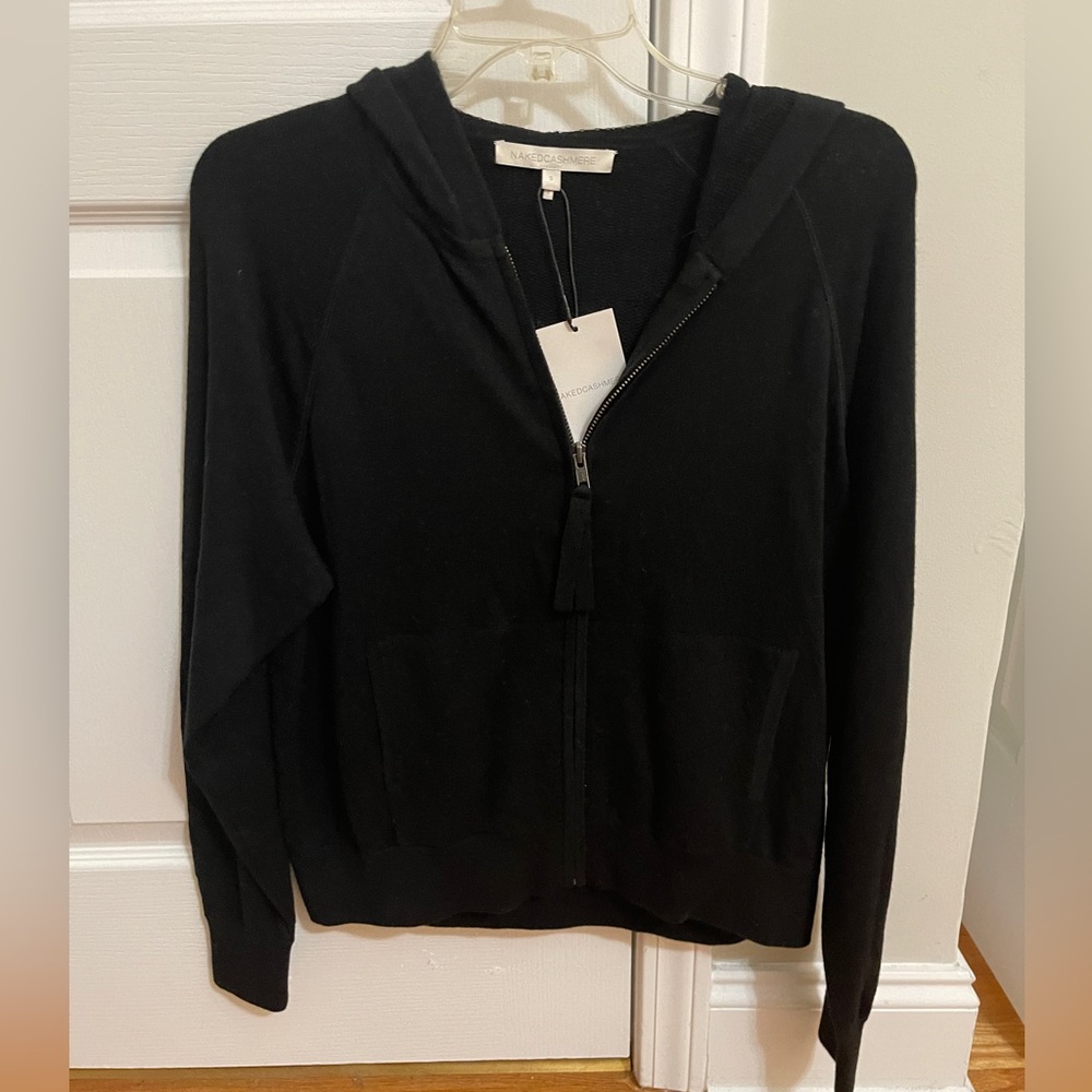 NakedCashmere Black Zip-Up Sweater